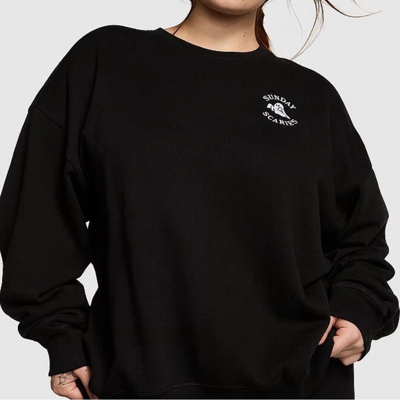 PINK Victoria's Secret Tops - PINK Victoria's Secret Sunday Scaries Long Sleeve Sweatshirt XXL